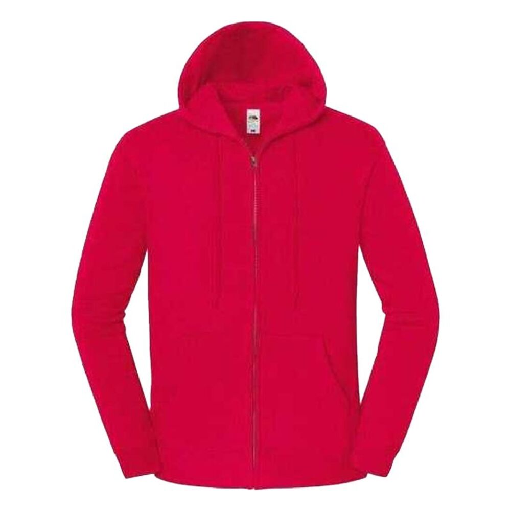 Fruit of the Loom Unisex Adult Iconic Full Zip Hoodie / Red